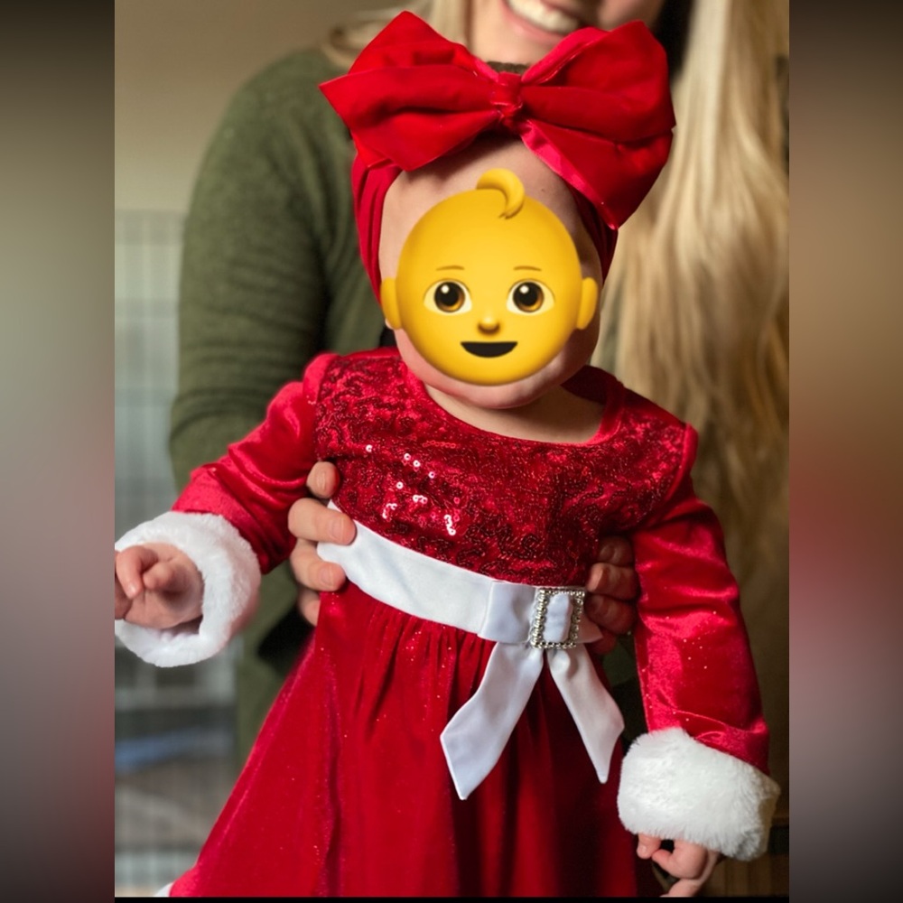 Sequin and velvet Christmas Dress 12 months